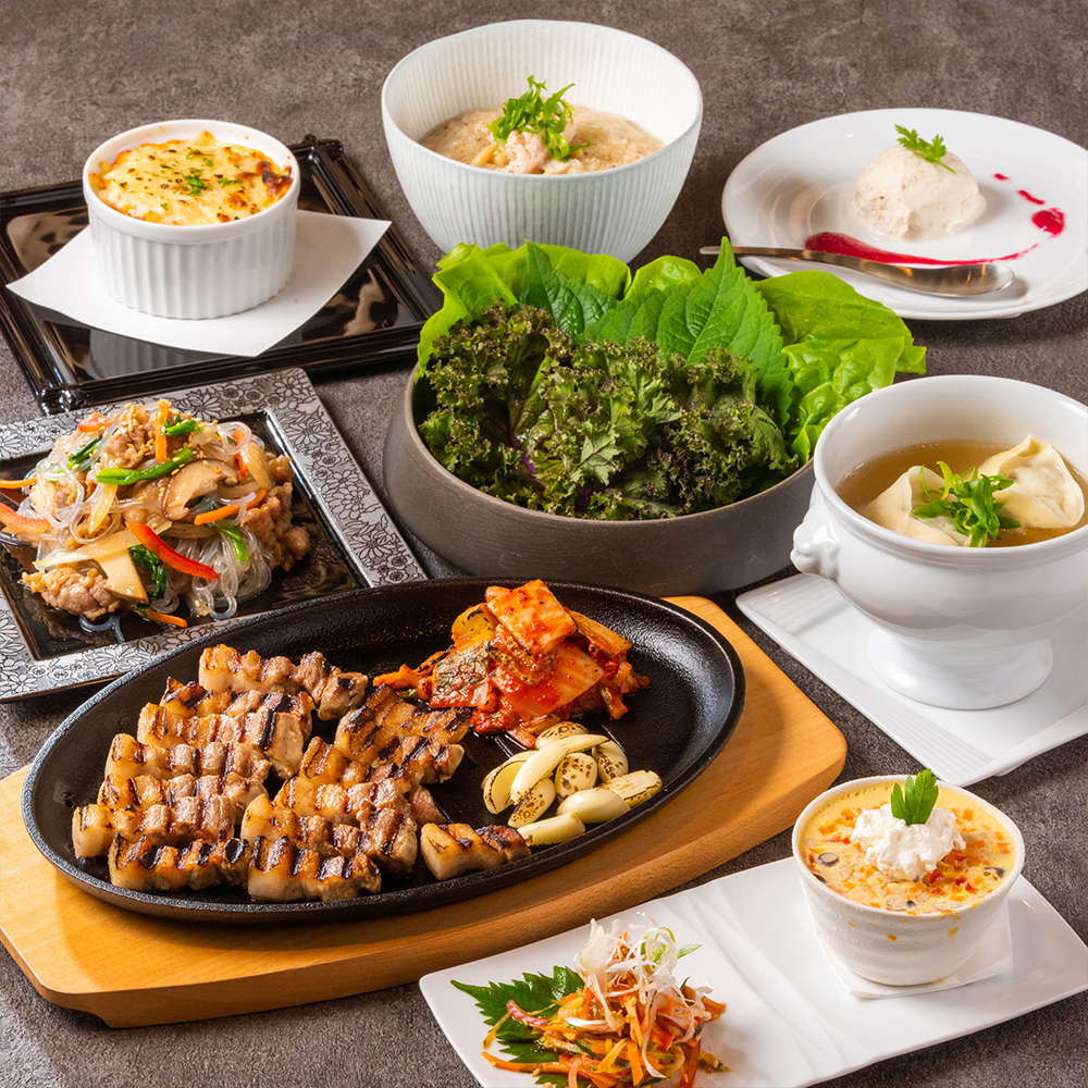 サムギョプサルとフルラインナップコース (2.5時間飲み放題付 7,800円) 